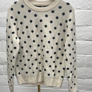 GAP Cream and Black Polka Dot Sweater